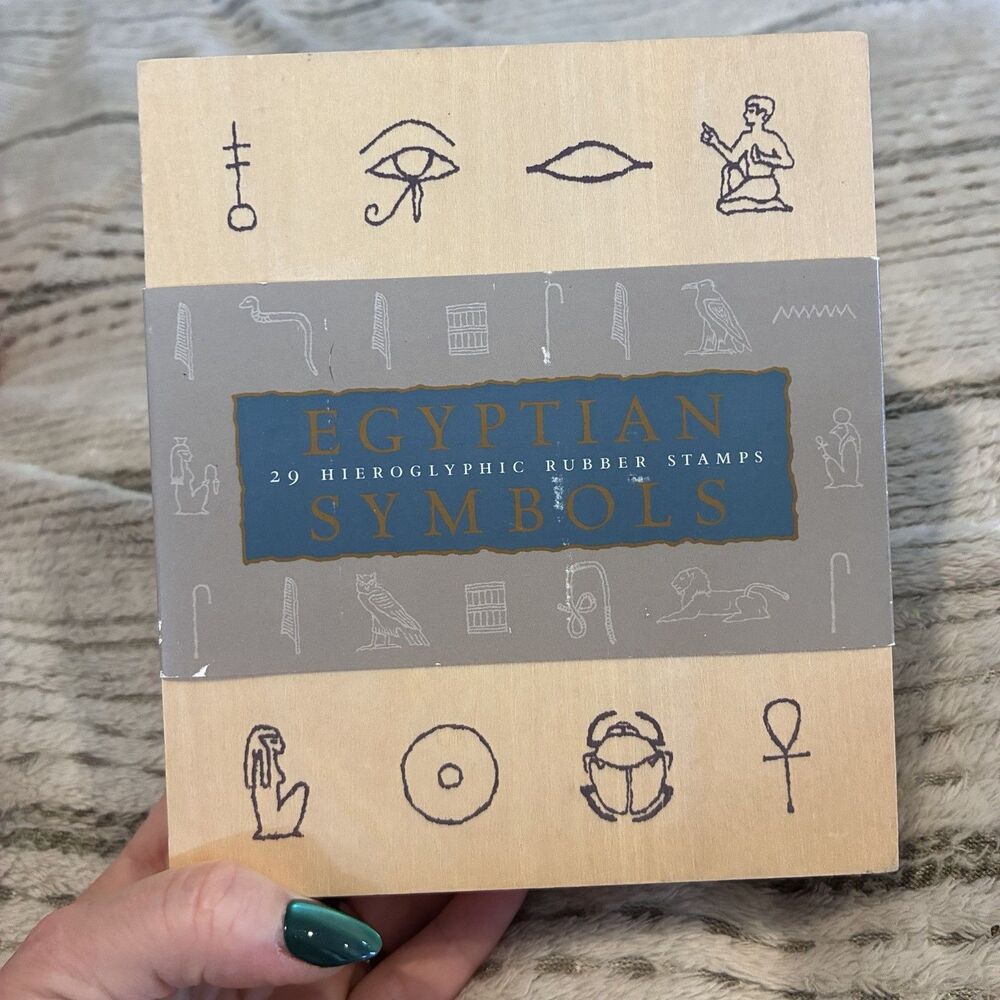 *NEW Egyptian Symbols Hieroglyphics Rubber Stamp Set by Chronicle Books 29 pcs - Picture 2 of 6